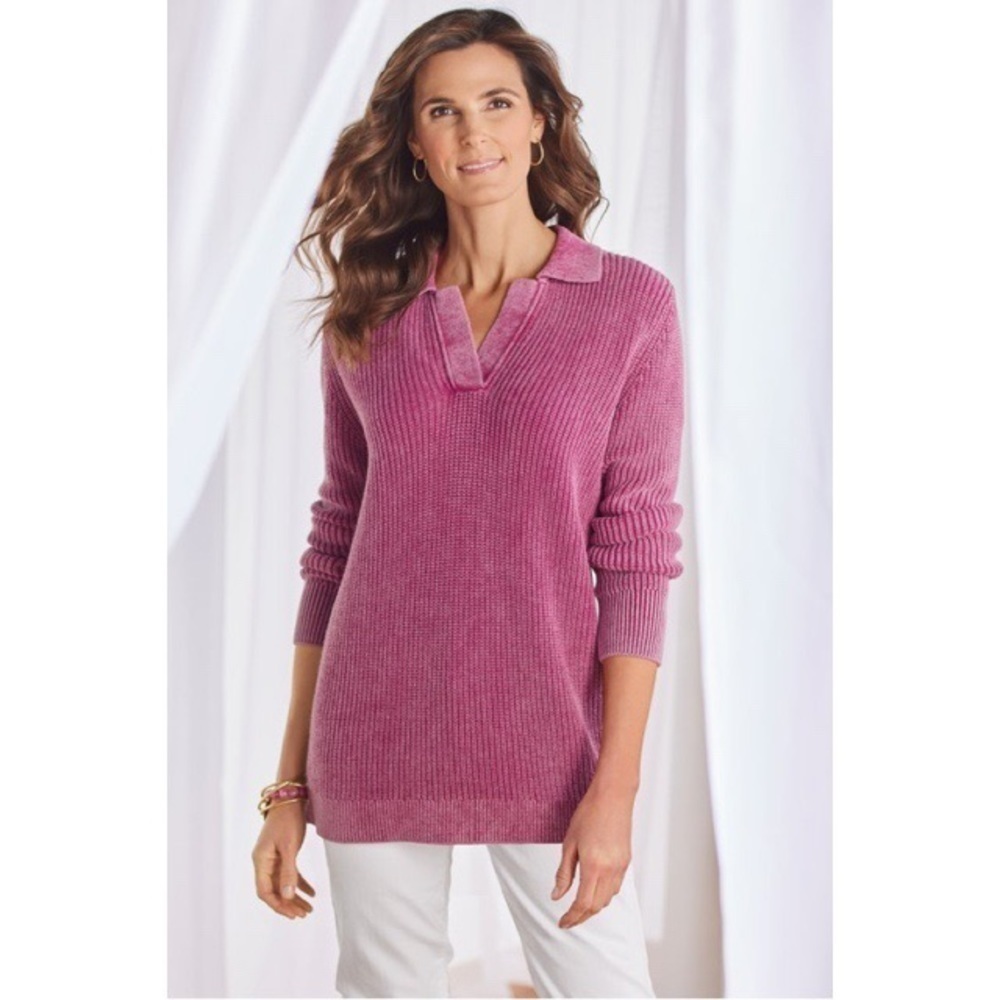 𝅺NEW SOFT SURROUNDINGS SZ XL Wilde Sweater Fiery Fuchsia